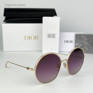 Dior Women Sunglasses Gold Bordeaux Gradient Round EVERDIOR R1U B0D1 BRAND NEW